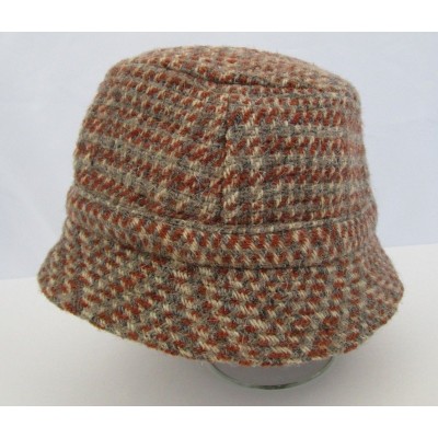 Millars 's Bucket Hat Size L 7 1/4 100% Wool Made in Ireland Orange / Gray  eb-97339427